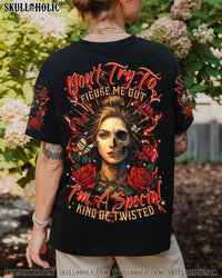 DON'T TRY TO FIGURE ME OUT SKULL HALF LADY ALL OVER PRINT - TLTR0306251
