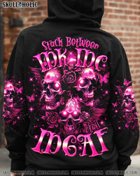 STUCK BETWEEN IDK IDC AND IDGAF THREE SKULLS ALL OVER PRINT - TLNO2503242