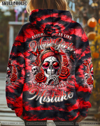 YOUR FIRST MISTAKE MESSY BUN SKULL TIE DYE ALL OVER PRINT - TYQY1102251