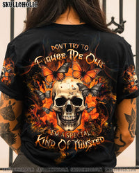 DON'T TRY TO FIGURE ME OUT SKULL BUTTERFLY ALL OVER PRINT - TLTW0908241