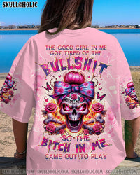 THE GOOD GIRL IN ME MESSY BUN SKULL ALL OVER PRINT - TLTW2905245
