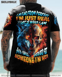 I'M FAR FROM PERFECT I'M JUST REAL WOLF SKULL ALL OVER PRINT - TYTD1604243