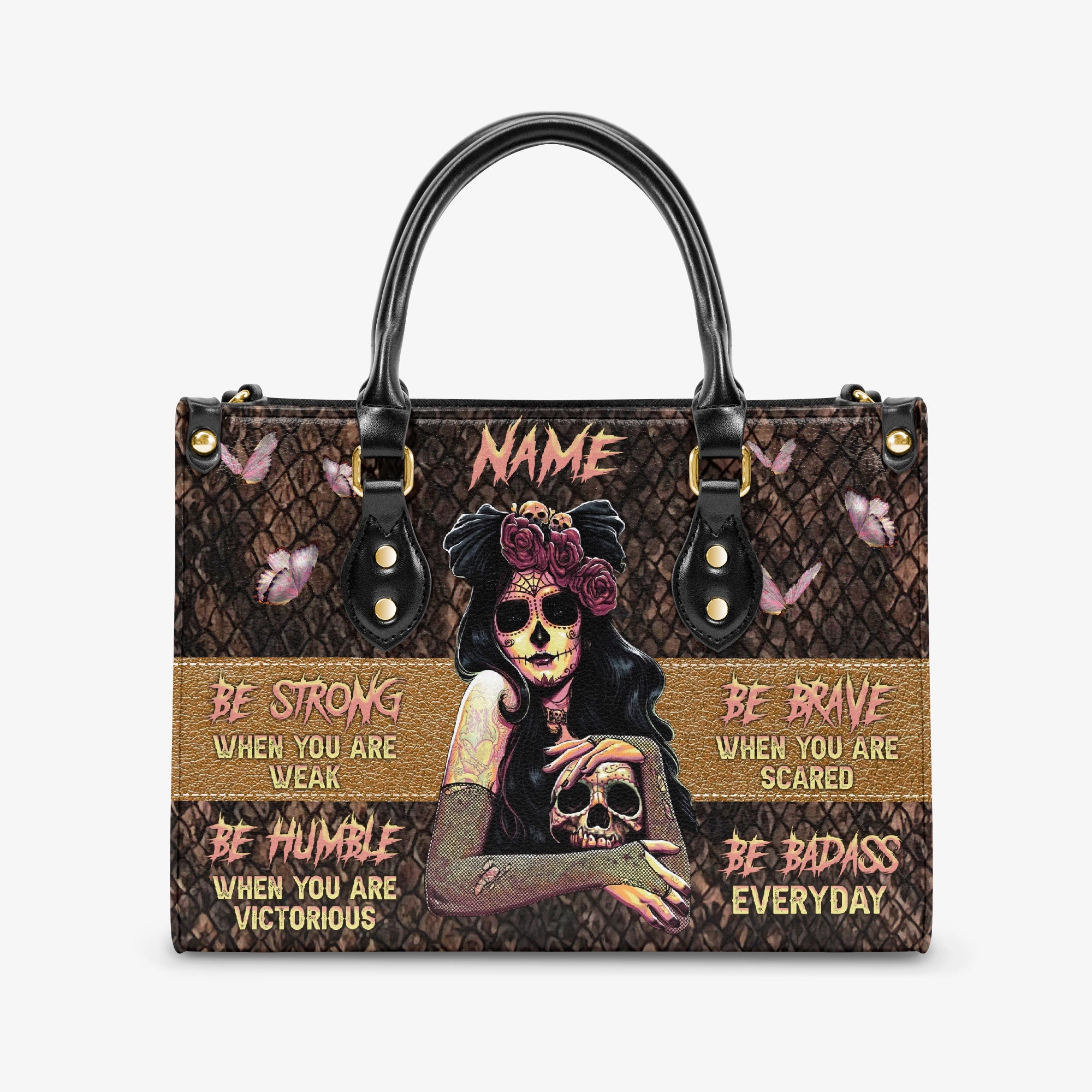 BE STRONG WHEN YOU ARE WEAK LEATHER HANDBAG - TLNZ2303241