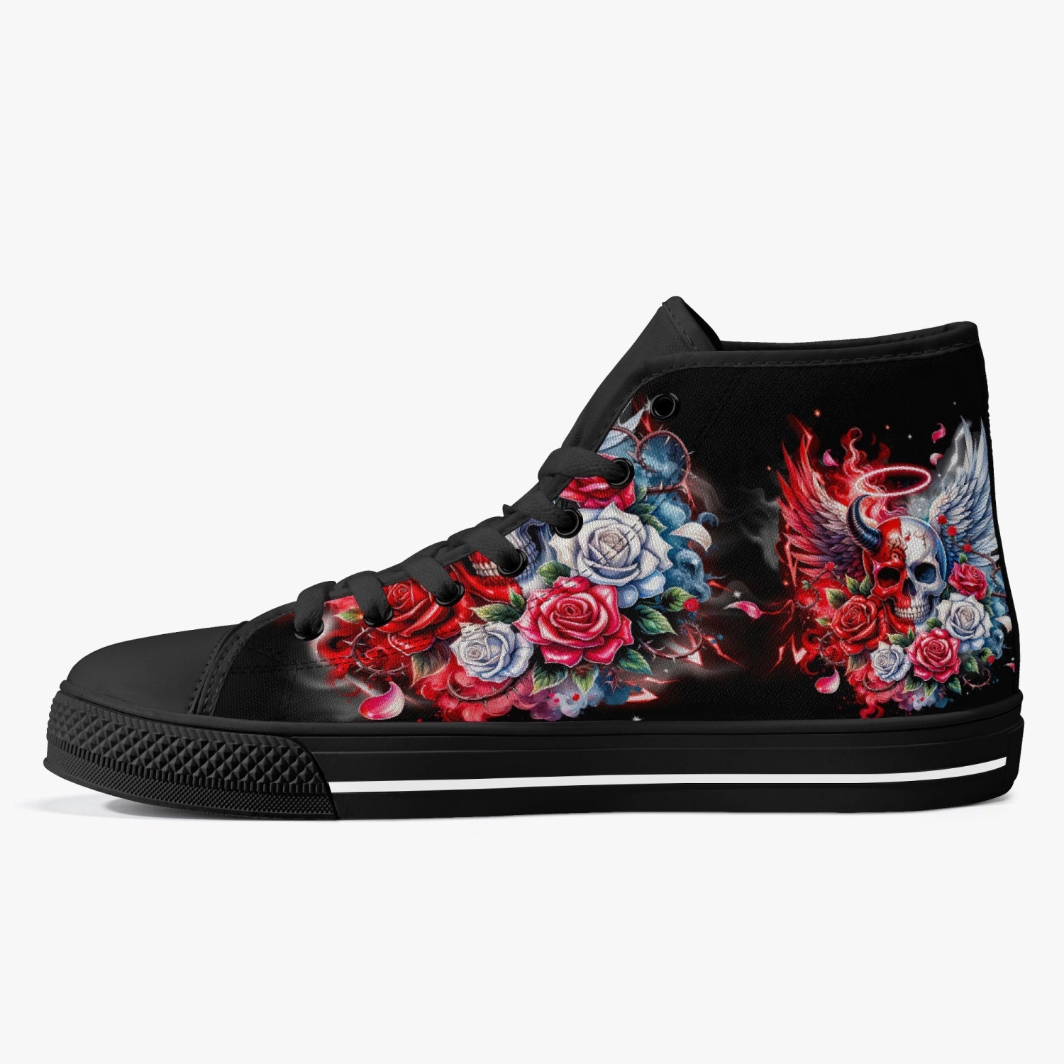 HEAVEN DON'T WANT ME HIGH TOP CANVAS SHOES - TYQY3001243