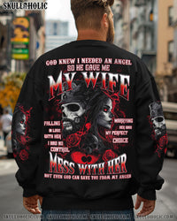 GOD KNEW I NEEDED AN ANGEL SKULL ALL OVER PRINT - TYQY1402253