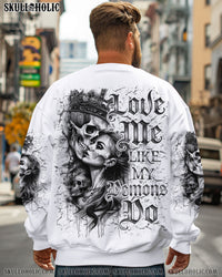 LOVE ME LIKE MY DEMONS DO SKULL ALL OVER PRINT - TLNO2402251