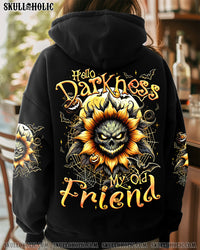 HELLO DARKNESS MY OLD FRIEND SKULL SUNFLOWER HALLOWEEN ALL OVER PRINT - TYQY1809243