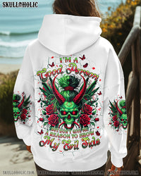 I'M A GOOD PERSON SKULL MESSY BUN WINGS ALL OVER PRINT - TLPQ0510242