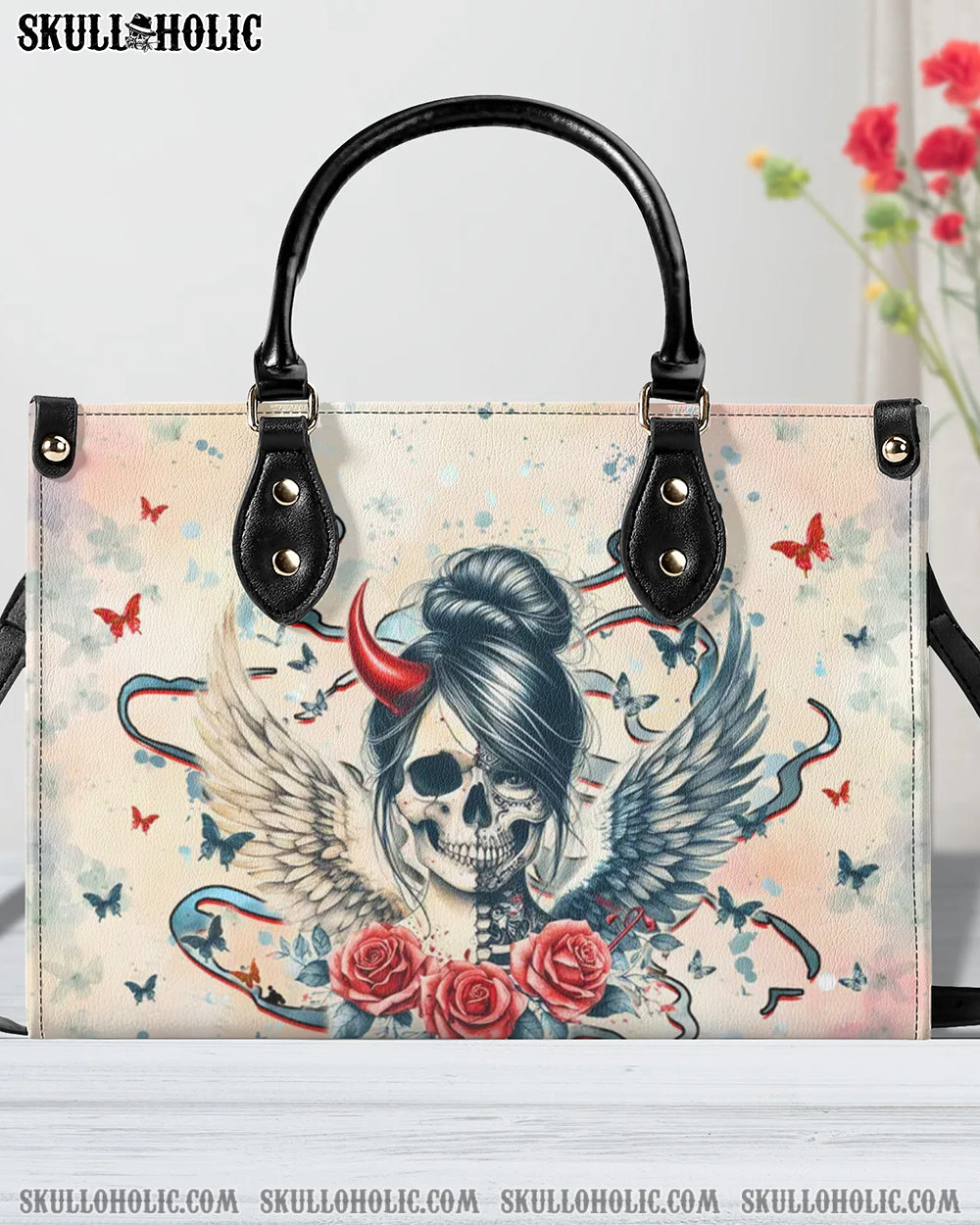 SKULL LADY EVIL LEATHER HANDBAG - YHHG1309244