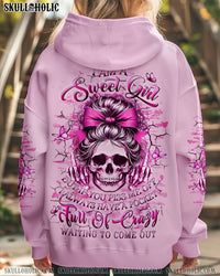 I AM A SWEET GIRL MESSY BUN SKULL ALL OVER PRINT - YHLT1209243