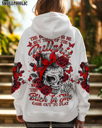 THE GOOD GIRL IN ME SKULL MESSY BUN ALL OVER PRINT - TLTR2609242