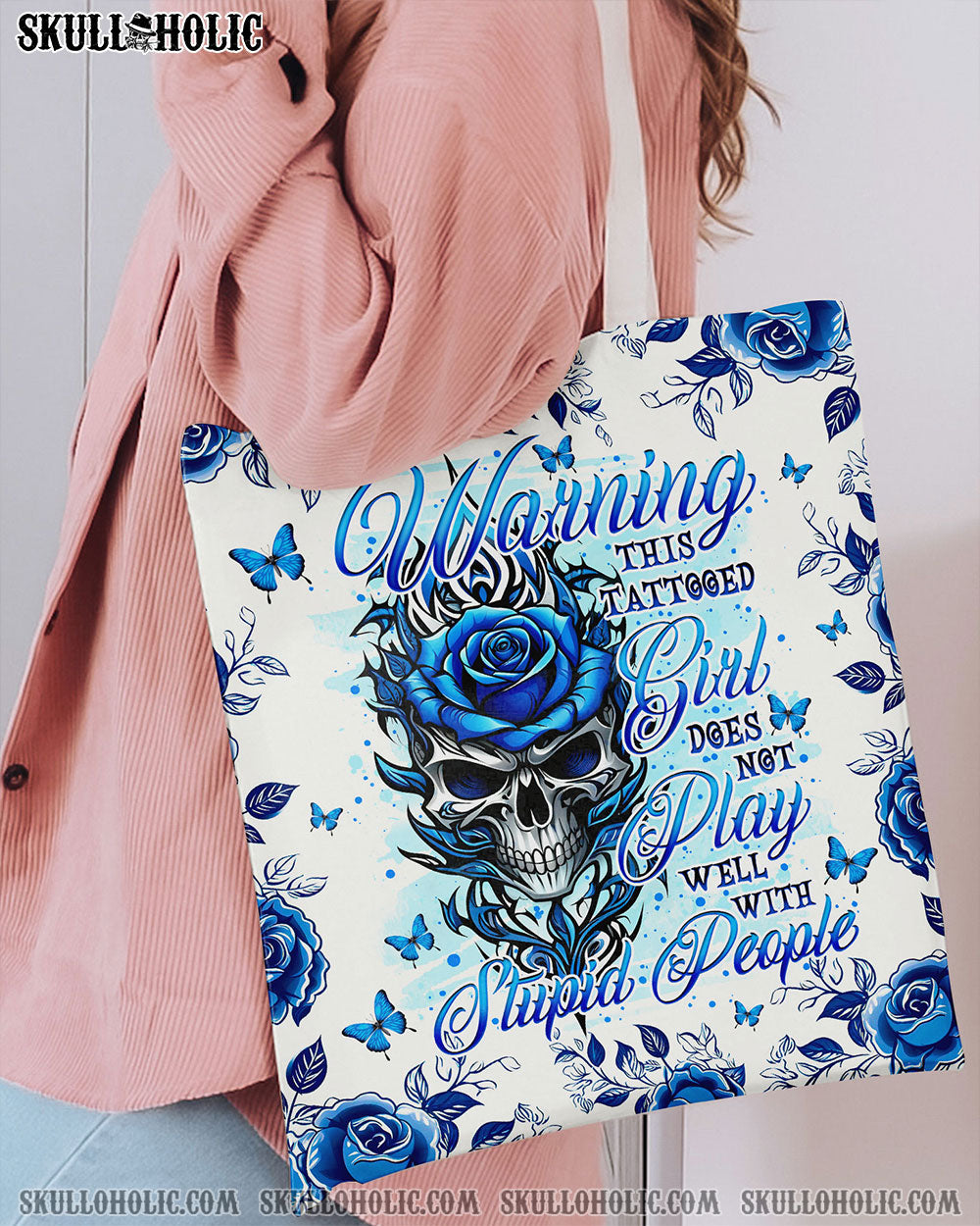 WARNING THIS TATTOOED GIRL TOTE BAG  - TLNO0210245