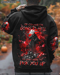 (HOT DEAL) OF COURSE I'M GOING TO HELL SKULL ALL OVER PRINT  - TLNZ1110241