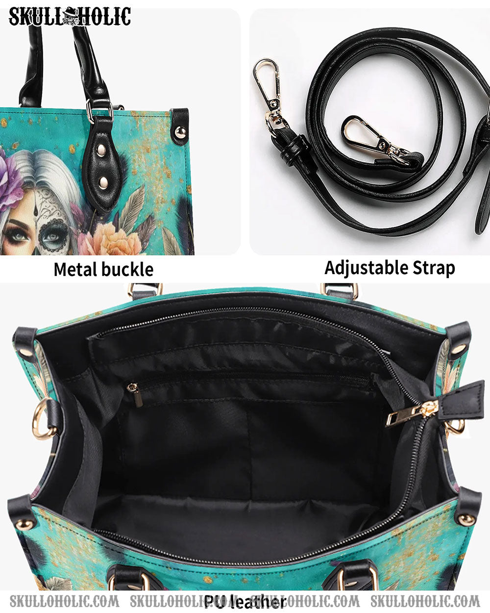 SKULL WOMAN LEATHER HANDBAG - YHHG0807244