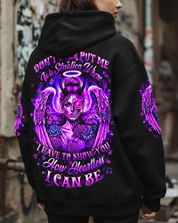 HOW HEARTLESS I CAN BE SKULL MESSY BUN ALL OVER PRINT - YHLT1612252