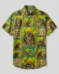 COWGIRL WESTERN SKULL PATCHWORK BUTTON-DOWN COLLAR SHIRT  - TLTW0509266