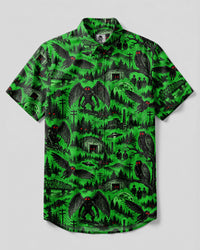 NEON MOTHMAN NIGHTSCAPE PATTERN BUTTON-DOWN COLLAR SHIRT - TLTW2409267