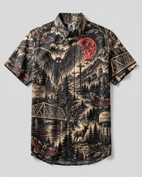 MOTHMAN CRIMSON OMEN BUTTON-DOWN COLLAR SHIRT - YHLN2409261