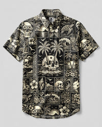 ISLAND SKULL GRID BUTTON-DOWN COLLAR SHIRT - TYLN2109265