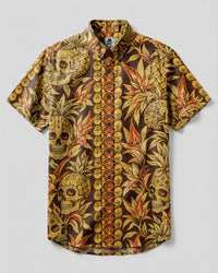 TROPICAL PINEAPPLE SKULL ISLAND BUTTON-DOWN COLLAR SHIRT - TYLN2608262