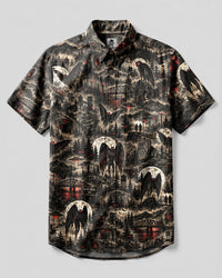 MOTHMAN CRIMSON PROPHECY BUTTON-DOWN COLLAR SHIRT  - TLNT1009269
