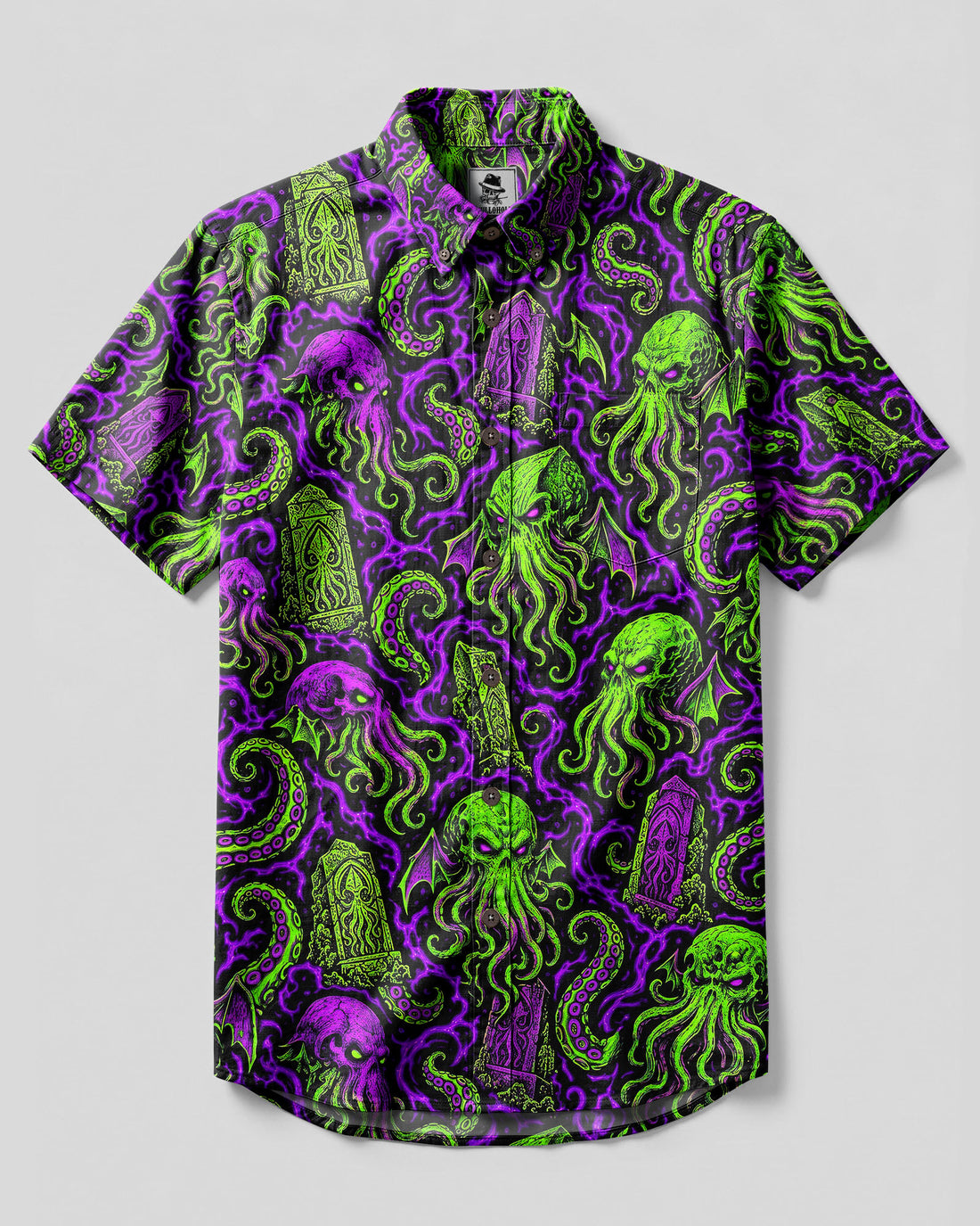 CTHULHU ELDRITCH NIGHTMARE BUTTON-DOWN COLLAR SHIRT - TLNT2409262