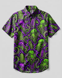 CTHULHU ELDRITCH NIGHTMARE BUTTON-DOWN COLLAR SHIRT - TLNT2409262