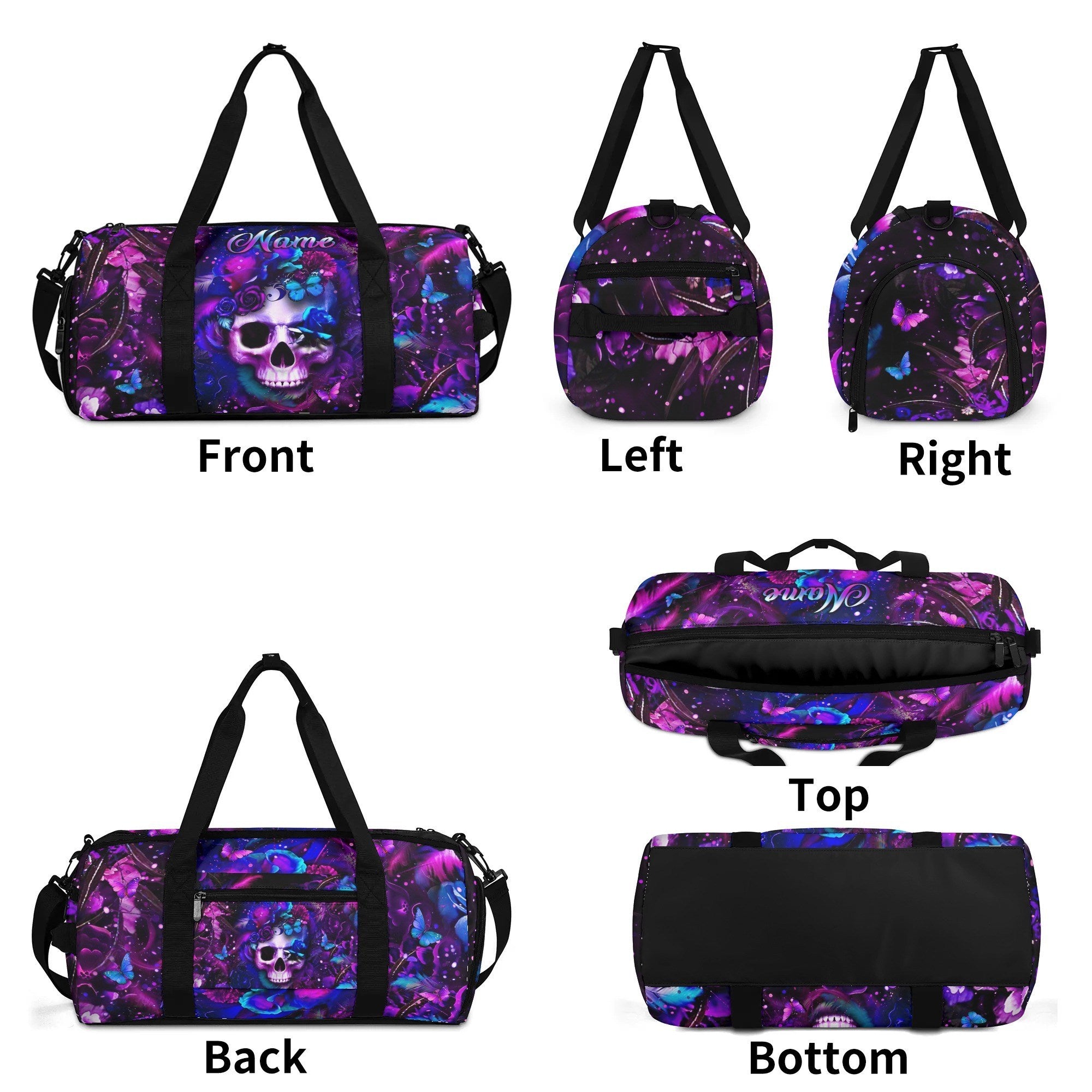 GLOWING SKULL FLOWER TRAVELLING BAG - YHLT2708254