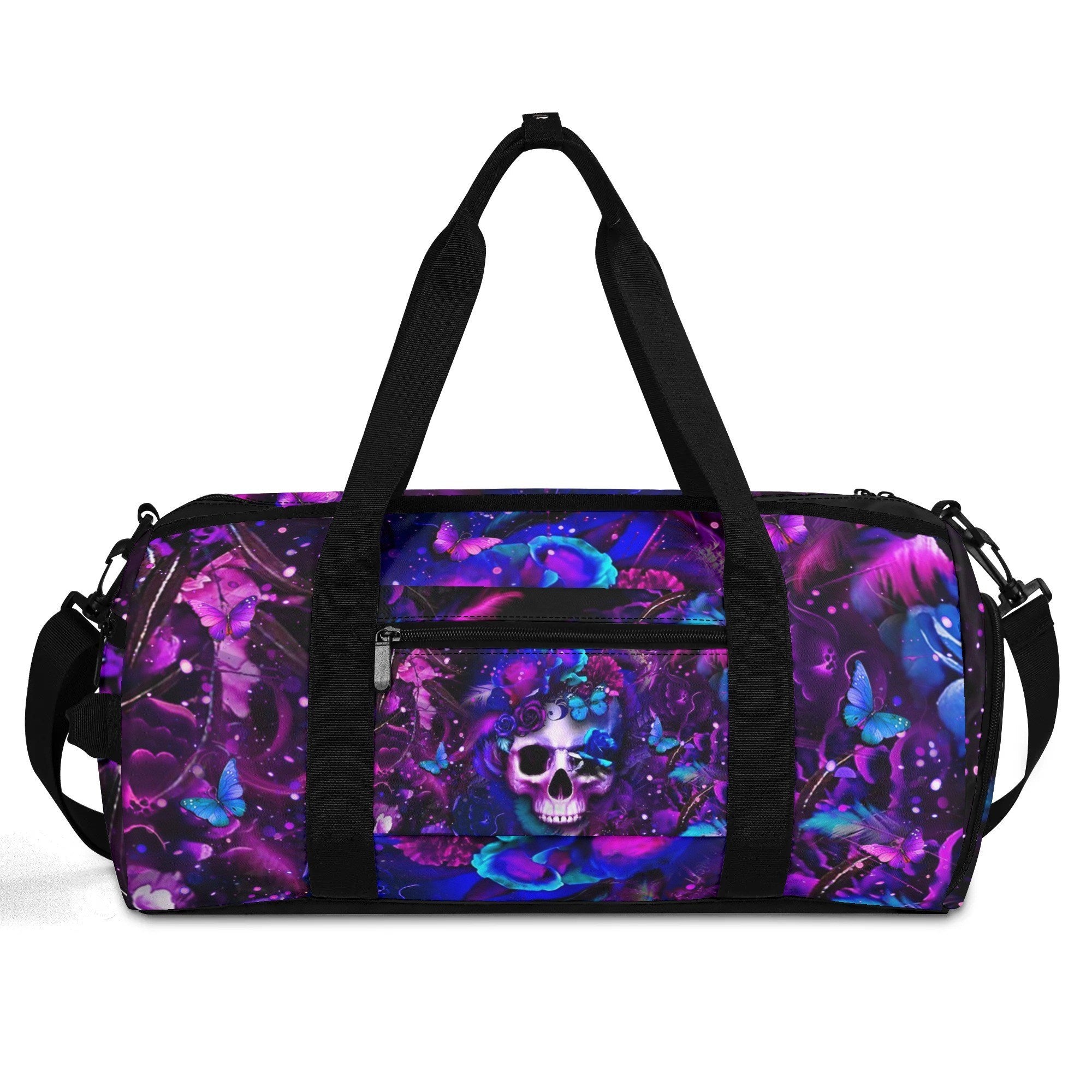 GLOWING SKULL FLOWER TRAVELLING BAG - YHLT2708254