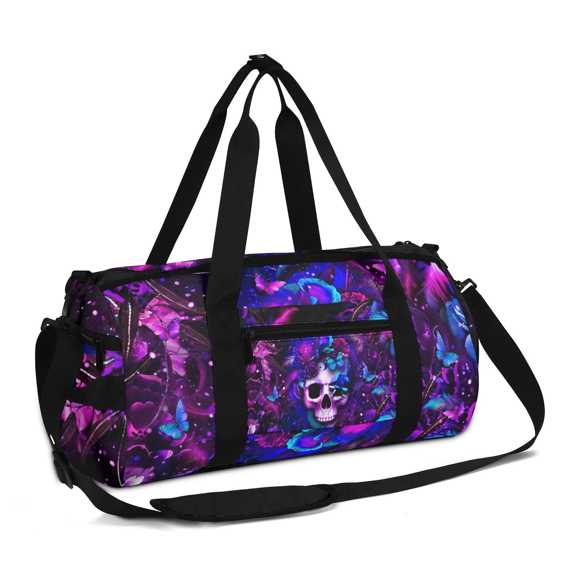 GLOWING SKULL FLOWER TRAVELLING BAG - YHLT2708254