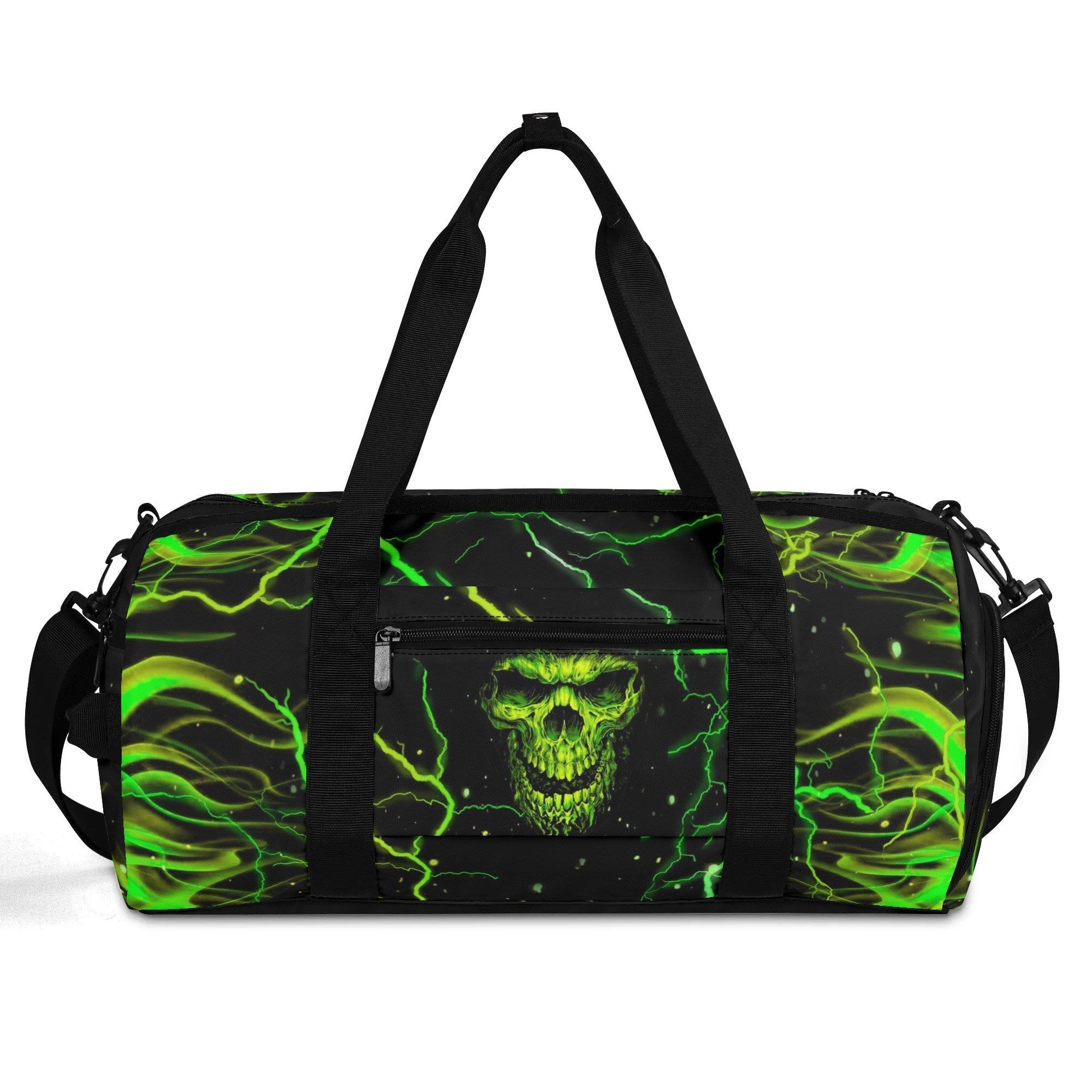 GREEN FIRE SKULL TRAVELLING BAG - YHHN2608254