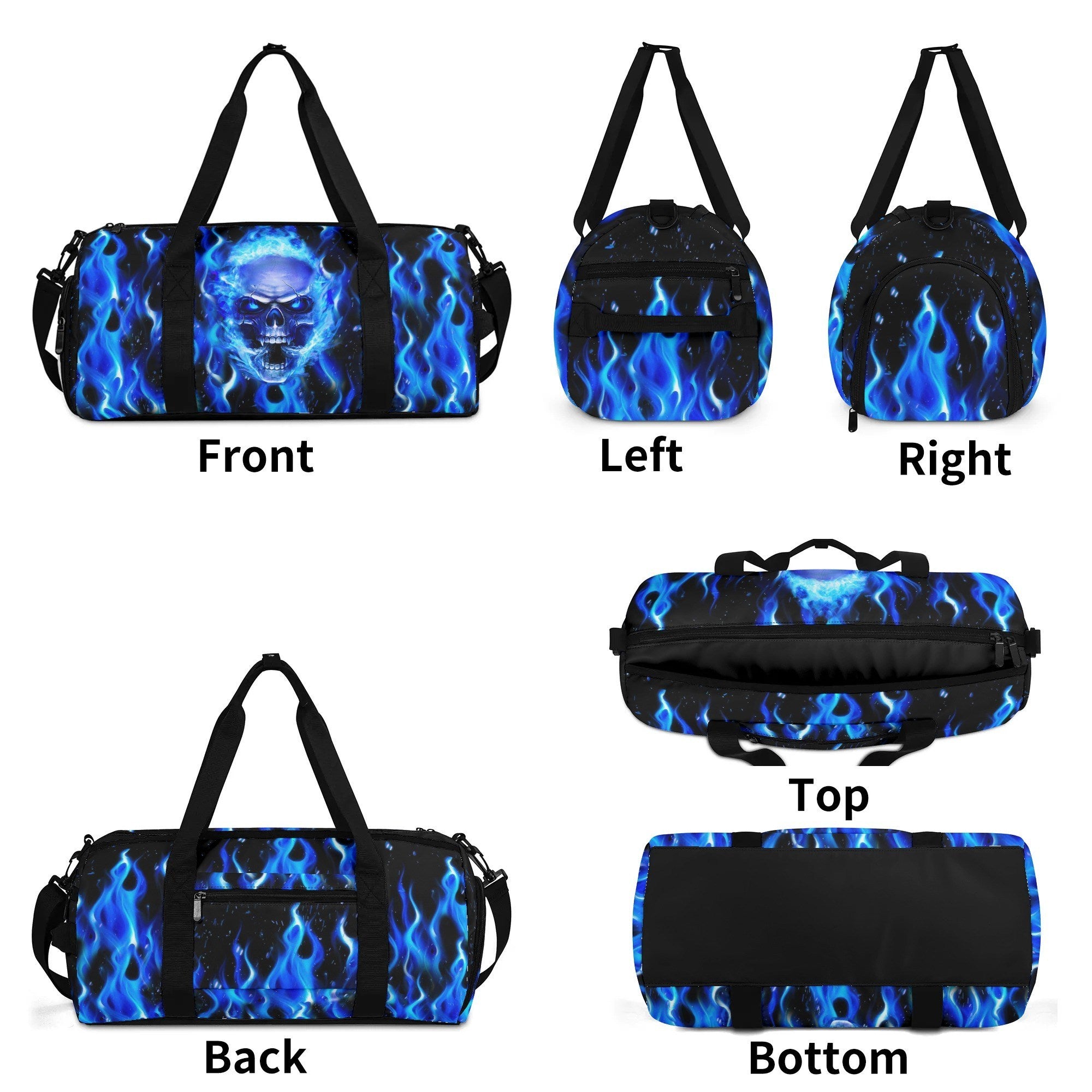 BLUE SKULL FIRE TRAVELLING BAG - YHHN2808255