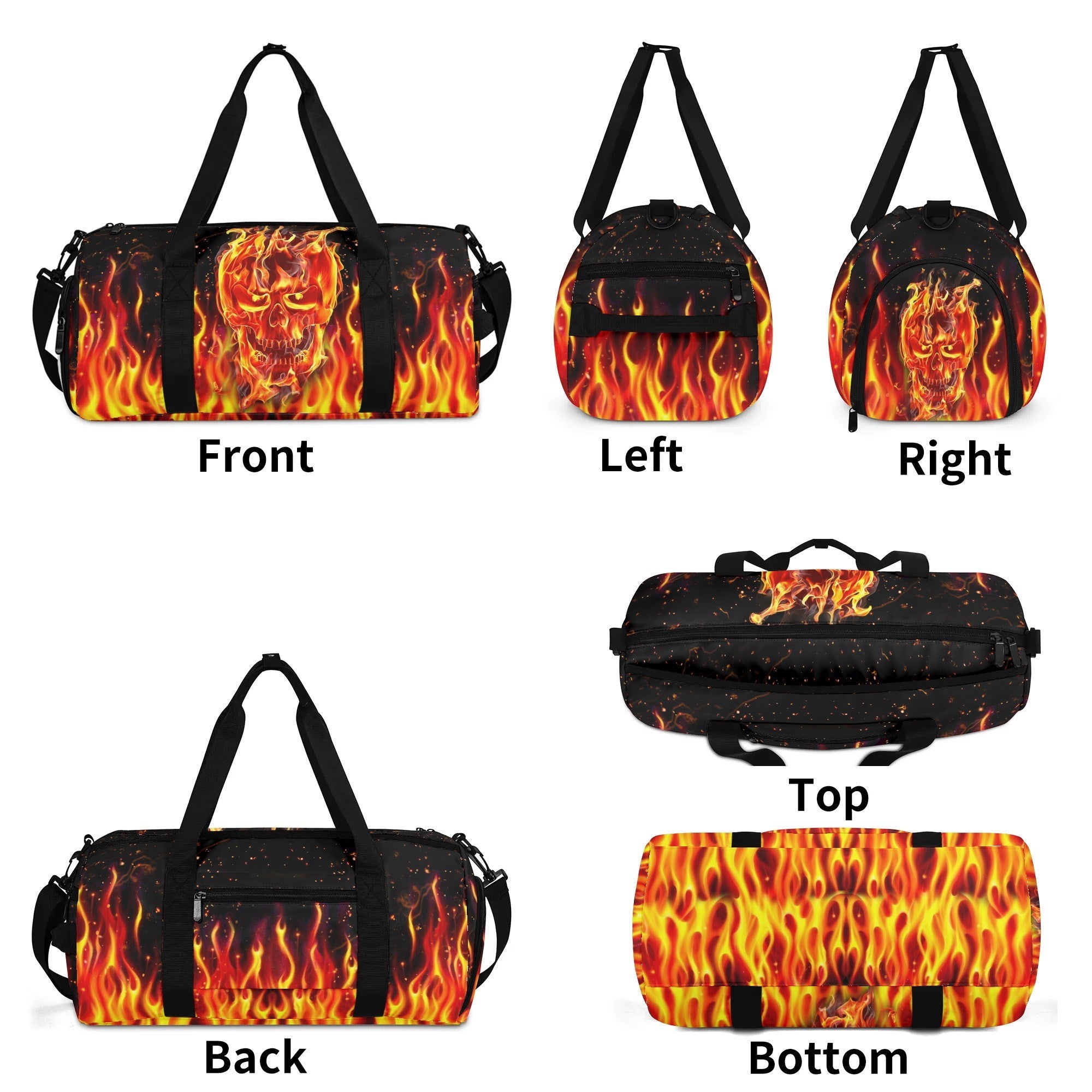 SKULL IN FIRE TRAVELLING BAG - YHHG2908255