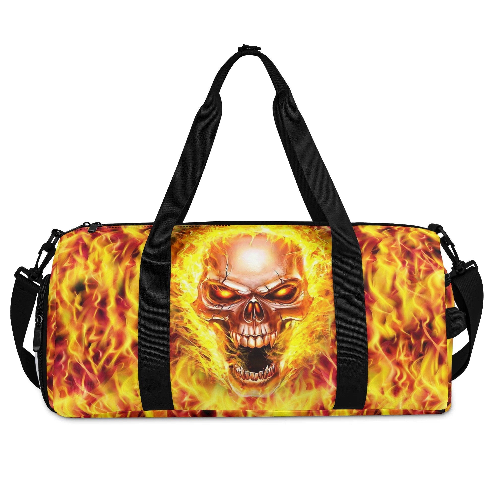 FLAMING SKULL TRAVELLING BAG - YHHG0309254