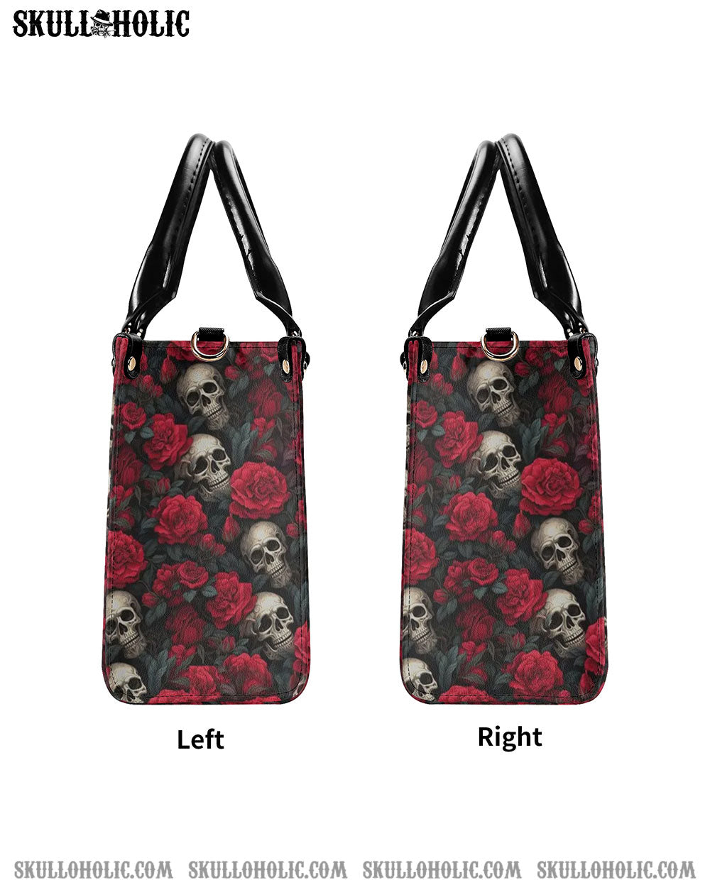 SKULL ROSES LEATHER HANDBAG - YHHN1207243