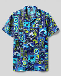 SURF SKULL ISLAND PATCHWORK CAMP SHIRT  - TLNO0708263
