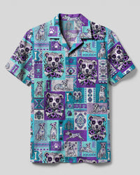 PITBULL DOG TRIBAL PATCHWORK CAMP SHIRT  - TLNO0309262