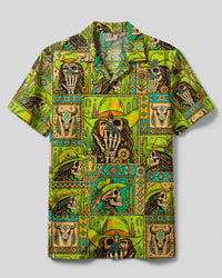 COWGIRL WESTERN SKULL PATCHWORK CAMP SHIRT  - TLTW0509265