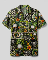 SKULL PARADISE BATIK PATCHWORK CAMP SHIRT  - TLTW1108263