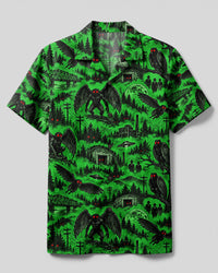 NEON MOTHMAN NIGHTSCAPE PATTERN CAMP SHIRT - TLTW2409266