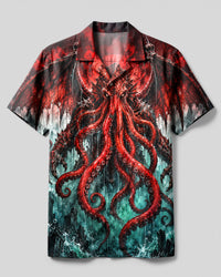 CRIMSON CTHULHU RISING CAMP SHIRT - TLNT1809269
