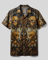 GOTHIC ORNAMENTAL SKULL VARIANT CAMP SHIRT - KMTM1108264