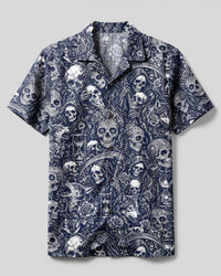 GOTHIC SKULL ETERNAL LEGACY CAMP SHIRT - TLHG2108262