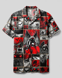 MOTHMAN CRIMSON NIGHTMARE COLLAGE CAMP SHIRT  - TLNT1009267