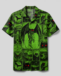 MOTHMAN CRIMSON OMEN PATCHWORK CAMP SHIRT  - TLTW1009261