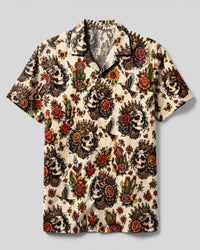 DAY OF THE DEAD QUEEN SKULL CAMP SHIRT  - TLNO0409263