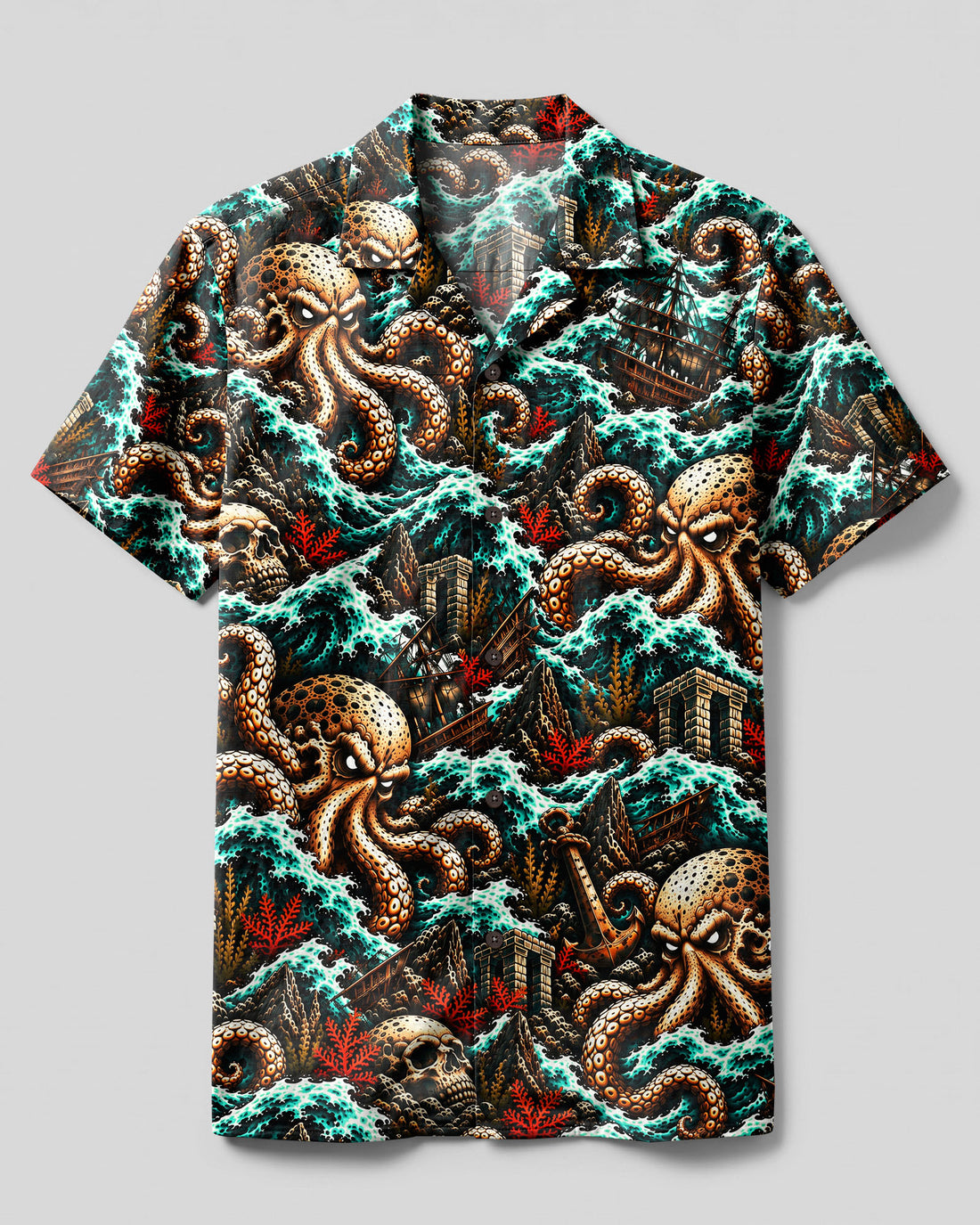 KRAKEN GRAVEYARD TIDE CAMP SHIRT - YHLN0710265