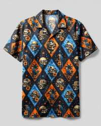 TROPICAL SKULL AND PARROT CAMP SHIRT - TLHG0508263