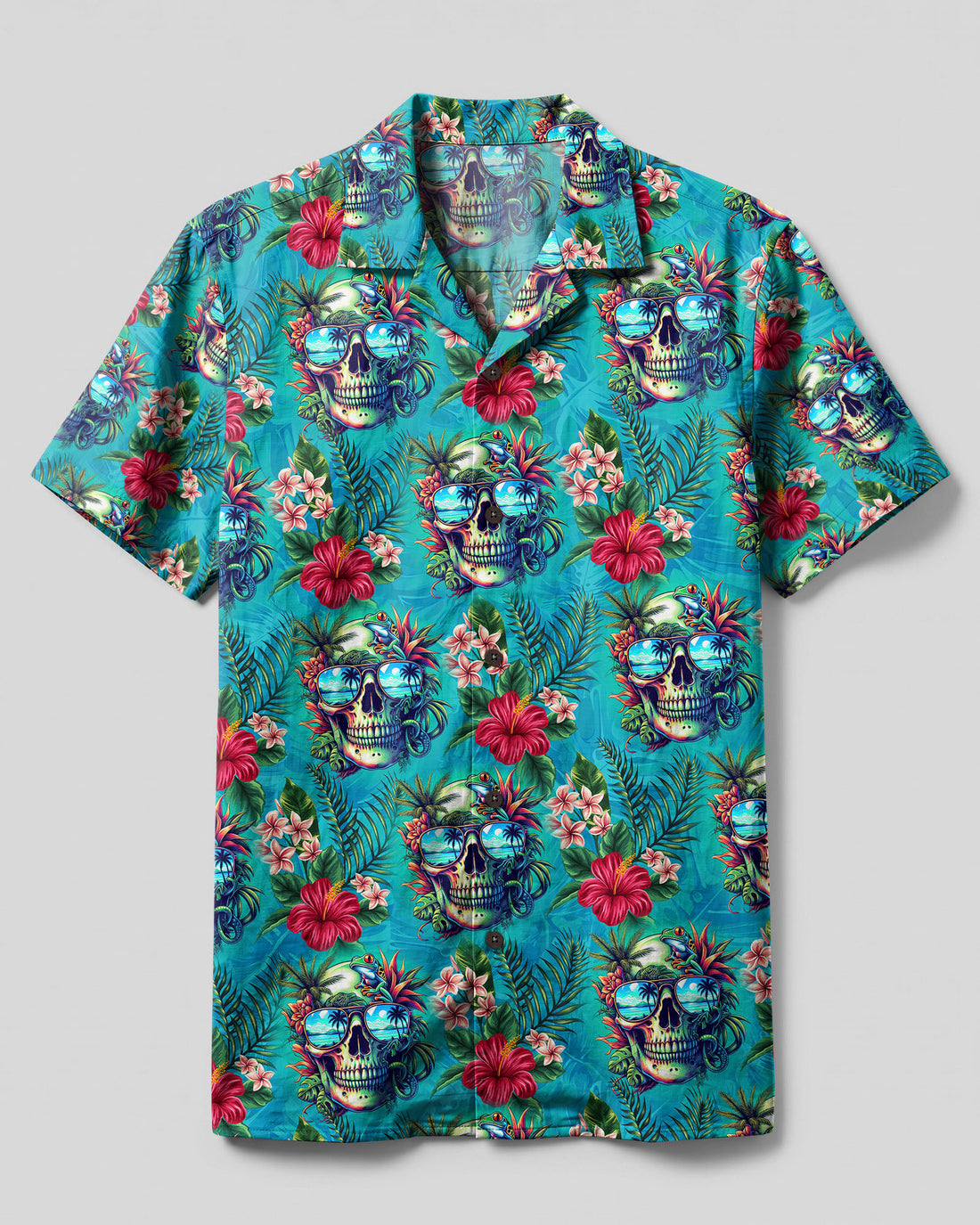 OCEAN TROPICAL SKULL CAMP SHIRT  - TLTW1008262