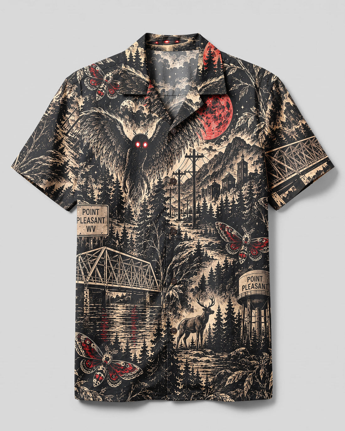 MOTHMAN CRIMSON OMEN CAMP SHIRT - YHLN2409262